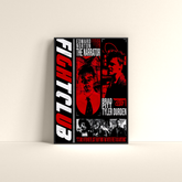 Fight Club poster buy online featuring Edward Norton and Brad Pitt in red black and white design